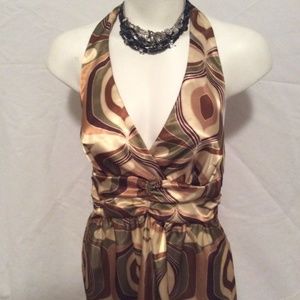ON SALE NOW, BUNDLE FOR BIGGER SAVINGS Gold Brown Halter Top Blouse sz small